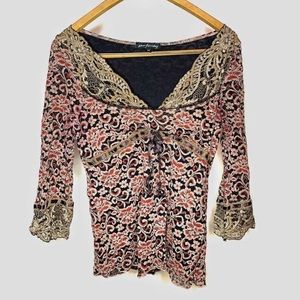 Ann Ferriday Lace Shirt Blouse Vintage Bohemian
